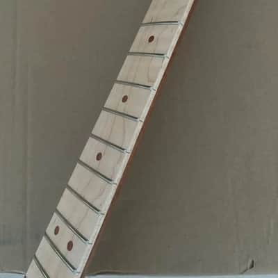 Mahogany Wood Guitar Strat Style Neck, Maple Fingerboard 22 Frets image 5