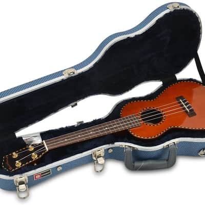 Crossrock 4 Strings Concert Ukulele ABS Hard Case with Aluminum Valance,Blue image 3