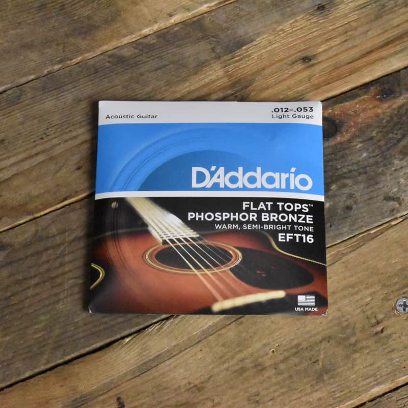 D'Addario EFT16 Flat Top Phosphor Bronze Acoustic Guitar Strings Light 12-53 image 1
