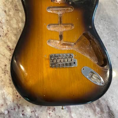 1982 Fender Fullerton AVRI Stratocaster Body – Aug 17, 1982 – Early American Vintage Reissue Jack Cup and Tremolo Bridge Assembly image 1