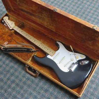 1958 Fender Stratocaster Body-Only Refin Black! w/OHSC&original bill of sale image 13