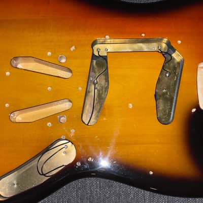 Fender Mustang MG69 body Japan 2000s Sunburst image 3