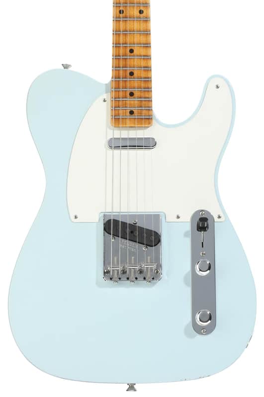 Fender Custom Shop 1955 Telecaster Journeyman Relic Electric Guitar - Super Aged Sonic Blue image 1