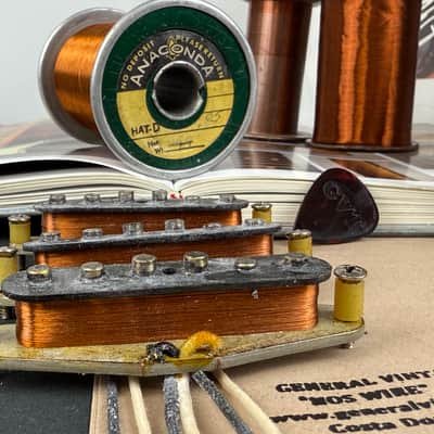 GVT “ NOS Wire “ Handwound Pickups for Stratocaster ®️ Original Pre CBS  1955 Magnet Wire Ltd. Ed. Anaconda Heavy formvar 1964 - Set No02 image 1