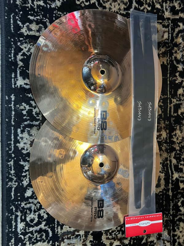 Mint Sabian 14" B8 Pro Marching Band Cymbals w/ Straps - Brilliant image 1