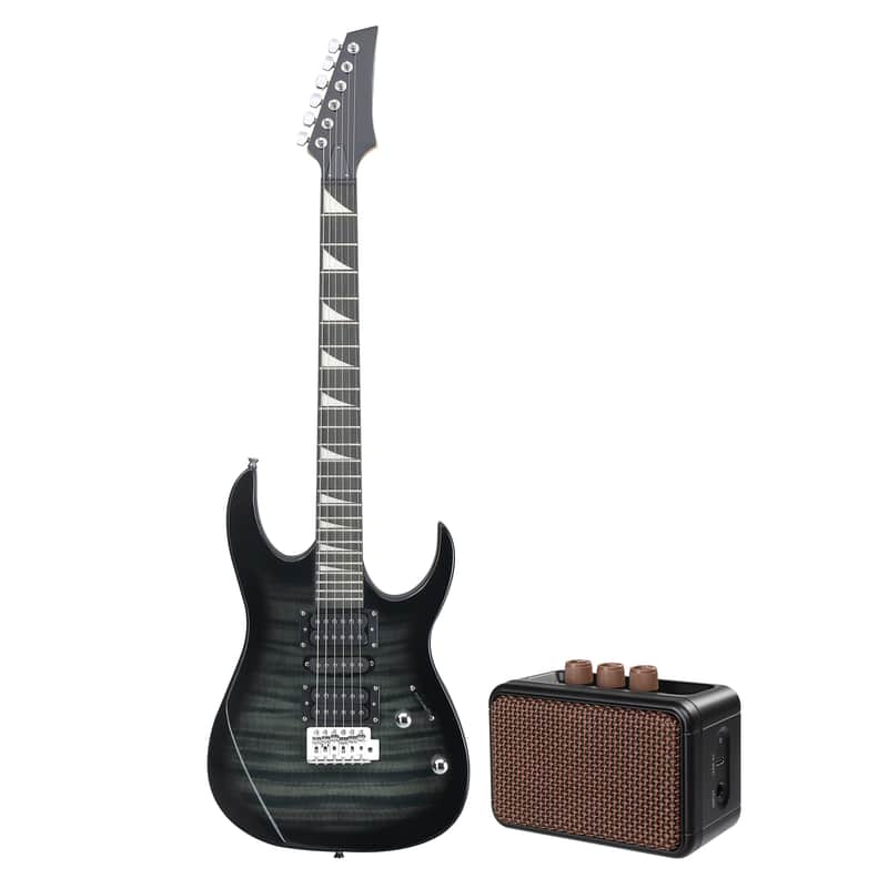 Cxxss 170 Model 39in Electric Guitar HSH Pickups Black complete starter kit suit for Hard Tiger-striped Black image 1