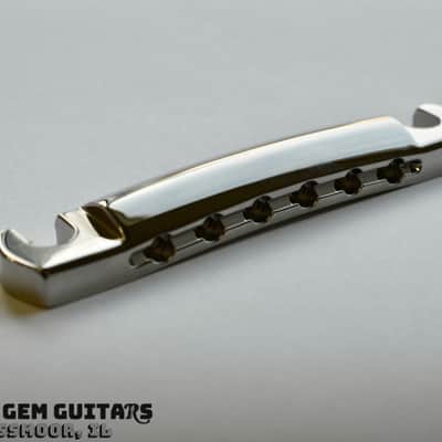 New! Gibson OEM Stoptail Tailpiece with Studs Nickel Finish fits Les Paul Standard, ES-335, SG Standard Stop Tail image 5