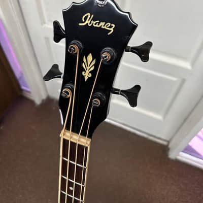 Used Ibanez 4 String Acoustic/Electric Bass Black Local Pick Item image 2