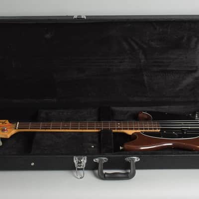 Fender  Mustang Solid Body Electric Bass Guitar (1975), ser. #551821, black tolex hard shell case. image 10