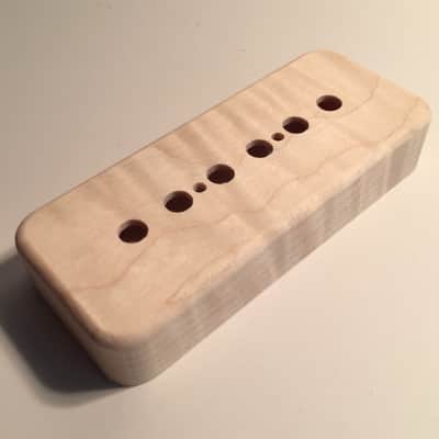 Guilford Flame Maple P-90 Pickup Cover for Bare Knuckle and other - 50/52mm - 1 Cover  Natural Wood image 1