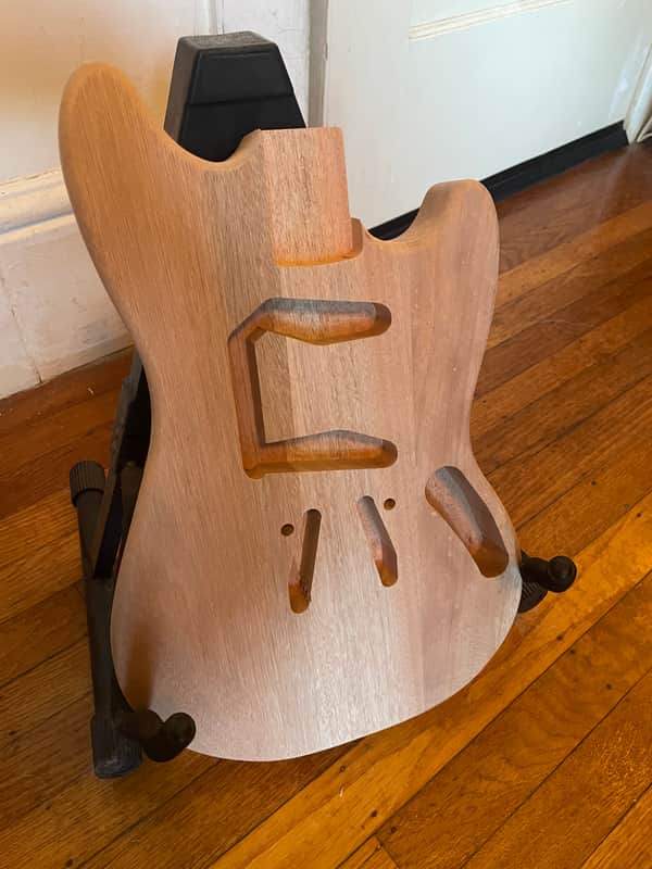Unfinished Mustang Guitar Mahogany Body image 1