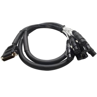 Seismic Audio SA-DB8XF3 8-Channel DB25 to XLR Female D-Sub Snake Cable - 3'