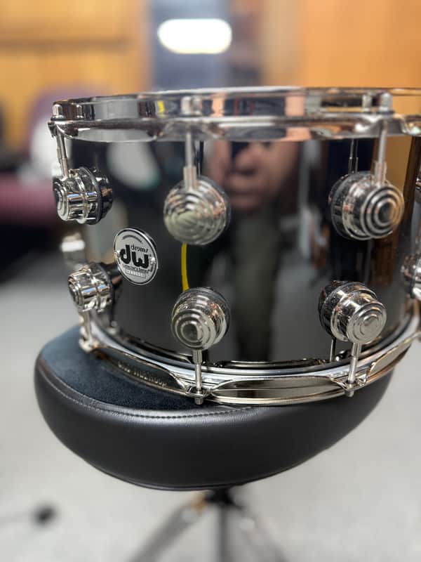 DW DW Collector's Series Metal Snare Drum - 8 x 14-inch - Black Nickel Over Brass