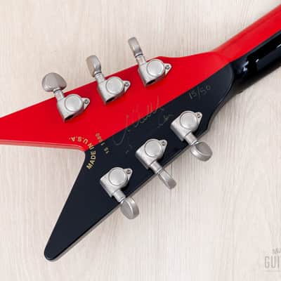 2015 Dean Custom Shop USA Michael Schenker Red Black Flying V, Signed 1 of 50 w/ Case, CoA, Tags image 5