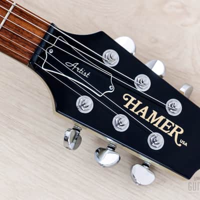 2001 Hamer USA Artist Semi-Hollow Guitar Silver Sparkle w/ Seymour Duncan '59 SH-1, Case image 4