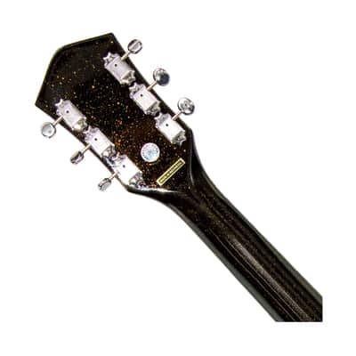Silvertone 1423 Series Single Cut Guitar - Black Gold Flake - Open Box image 5