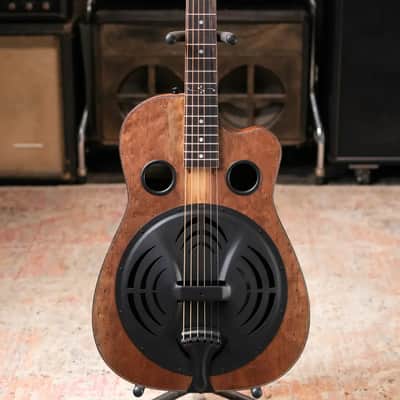 Beard Custom Shop Legacy E Round Neck Acoustic Guitar - Natural Curly Walnut with Hardshell Case image 10