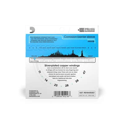 D'Addario EJ40 Silk & Steel 11-47 Light Acoustic Guitar Strings image 4