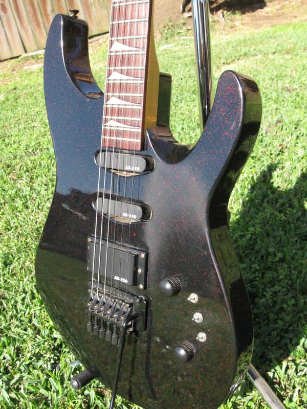 1980's Kaman Applause GTX 23 Black/Red metallic flake electric