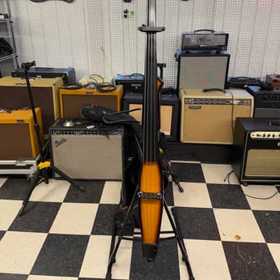 Stagg EDB-3/4-H 3/4-Size Electric Double Bass with Gig Bag 2010s - Honey image 2
