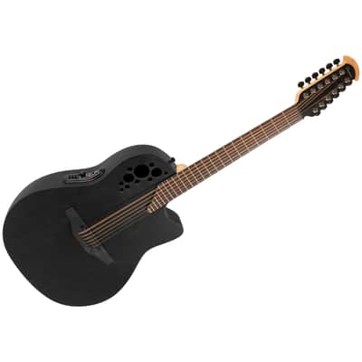 2058TX 5 G E-Acoustic Guitar Elite TX Deep Contour Cutaway 12-string Black Textured Ovation image 1