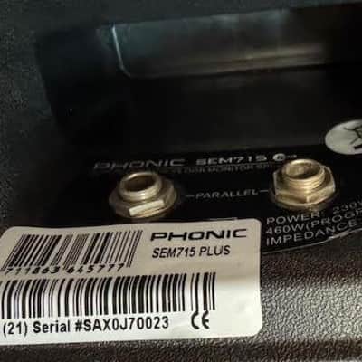Phonic PAIR of SEM715 Plus 15" 2-Way 230W 8ohm Stage/Floor Monitor Speakers (Used) image 5