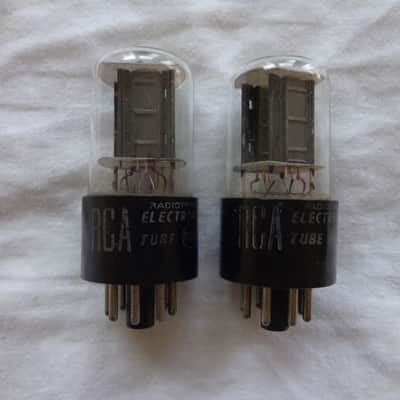 Close Matched Pair of RCA 6SN7 GTB Tubes -Tests Strong - 1950's image 1