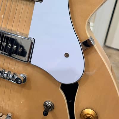 Vintage VSA500PM ReIssued Semi-Hollow Electric Guitar – Natural Maple – M20330398 image 9