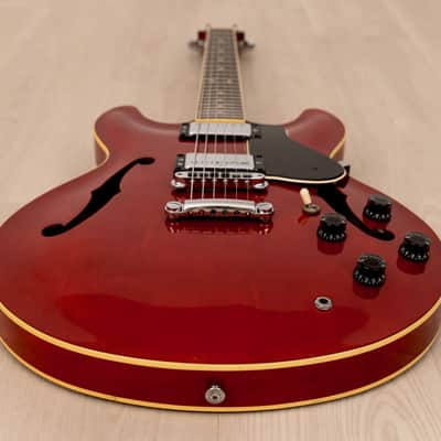 1986 Yamaha SA1300 Super Axe Vintage Semi-Hollowbody ES-Style Guitar Persimmon Red, 100% Original image 10