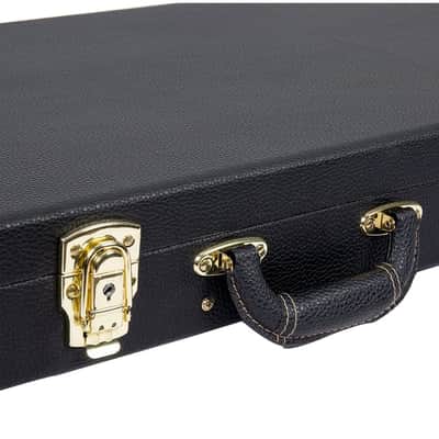 Crossrock Electric Bass Case, Fits Fender Precision & Jazz Bass, Rectangular Wood Case -Black image 3