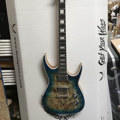 DEAN Exile Select Burled Poplar STQB electric GUITAR new Turquoise Burst - EMG image 1