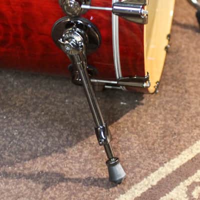 Used DW Collector's Maple Candy Apple Red over Redwood Stump Drum Set - 22,10,12,14,16,14sn image 3