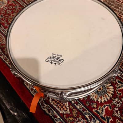 Ludwig L-404 Acrolite 5x14" 8-Lug Aluminum Snare Drum with Rounded Blue/Olive Badge 1979 - 1993 - Gray image 11