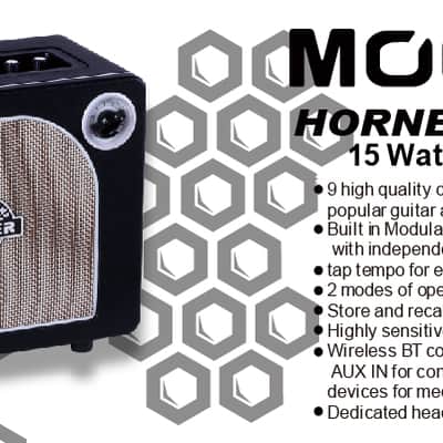 Mooer Hornet Black 15 watt combo amp with built in effects and amp modeling image 6