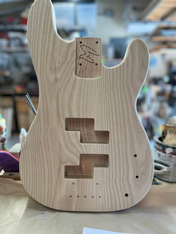 Madlad Instruments Ash Rear Route PP Bass Precision Bass PBass Style Body - Reverse Bridge Route (custom made with pride in north Texas) image 1