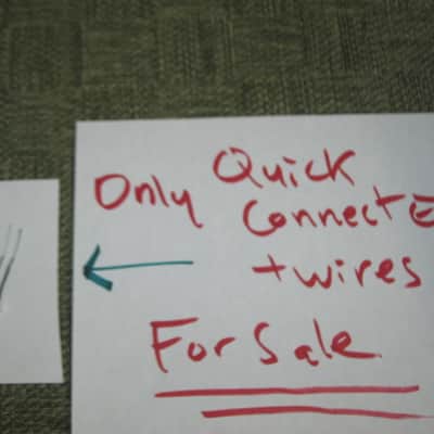 Epiphone Quick Connect End + 5 attached Thin Wires: white, green, red, black, bare, black - 5 pin hole connection (for 4 conductor pup) 2023 - QC End - white hard plastic, length of wires 1 & 1/2" - for 4 conductor pup (NO: pickup, control harness) image 2