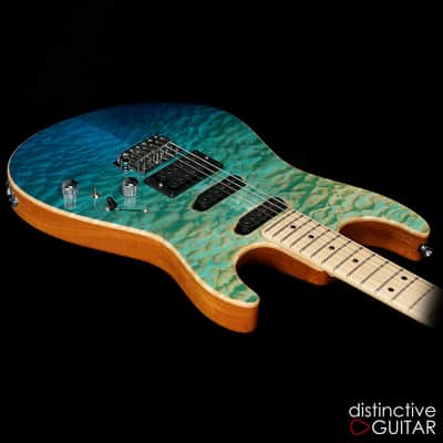 Tom Anderson Drop Top - Super Strat w/ VA Booster & Custom Pups  Bora Blue Surf image 3