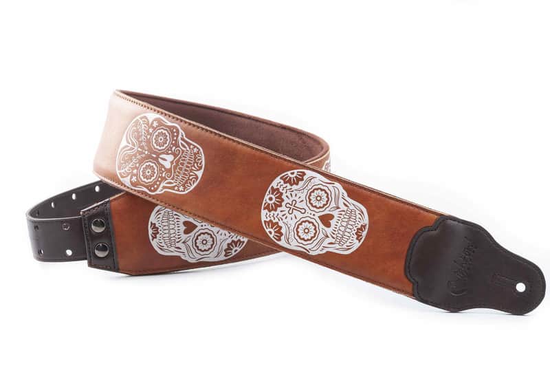 Right On Straps Leathercraft Sugar Skulls - Woody Brown image 1