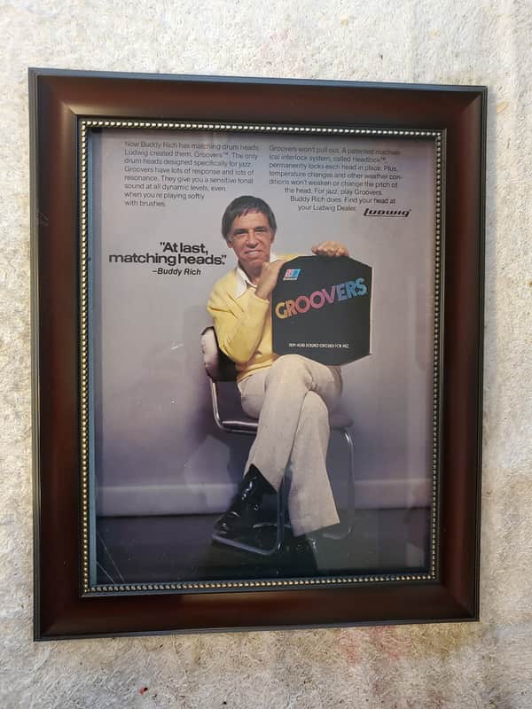 1979 Ludwig Drums Color Promotional Ad Framed Buddy Rich Groovers Heads Original image 1