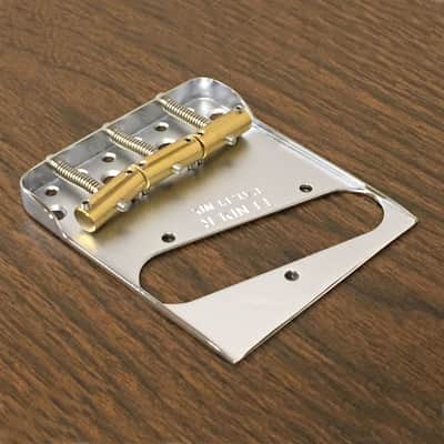 Fender Vintage Style Telecaster Double Long Notched Bridge - w/ 3 Custom Compensated Saddles image 1