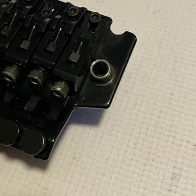 1990's Jackson Dinky Guitars JT-580LP Takeuchi Black Licensed Floyd Rose Tremolo Guitar Bridge image 14
