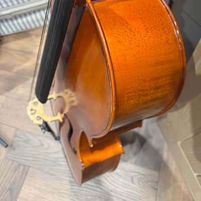 Hidersine Vivente 3/4 Cello - Amber / Antique Varnish with bow and case image 2