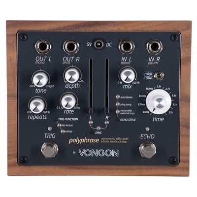 Vongon Polyphrase Stereo Echo Effect Pedal With Infinite Feedback Loop image 1