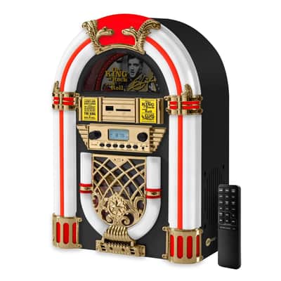 Elvis Presley Mini Jukebox – CD Player, Bluetooth Speaker, FM Radio, USB/SD image 2