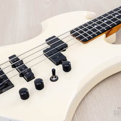 1989 BC Rich Mockingbird Bass MB-857 Vintage PJ Bass Snow White, Japan image 6