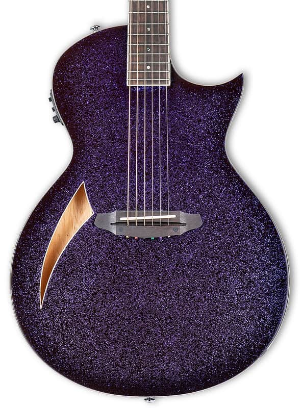 ESP LTD TL-6 Acoustic / Electric Guitar - Purple Sparkle Burst image 1