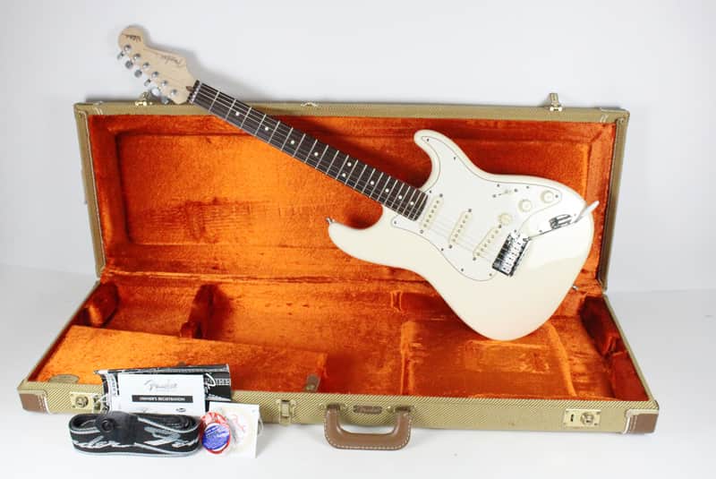 2008 Fender Jeff Beck Artist Series Stratocaster Olympic White Rosewood ~CLEAN~ Hot Noiseless Pickups +OHSC Strat USA 2000s