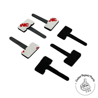 Self-stick Wiring Clips for Acoustic Pickups (6 pcs) - Black image 1