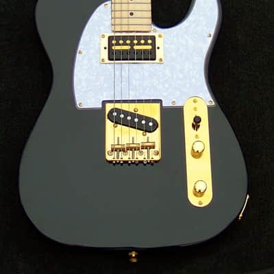 Telecaster with 2" Wide XX-Large Guitar Neck (51mm at the nut) X-Light 6.2 lb. Black Ash Guitar Maple Neck +Gold Foil Humbucker with Matched Custom Bridge Pickups +Treble-Bleed Circuit+ Leveled+ Crowned and Polished Frets + Gold Hardware image 2