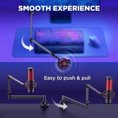 Low Profile Mic Arm, 360Â° Rotatable Microphone Arm Stand Foldable Desk Mic Boom Arm With 3/8" To 5/8" Adapter For Fifine Am8 K669B Quadcast Solocast At2020 And Other Mics image 4
